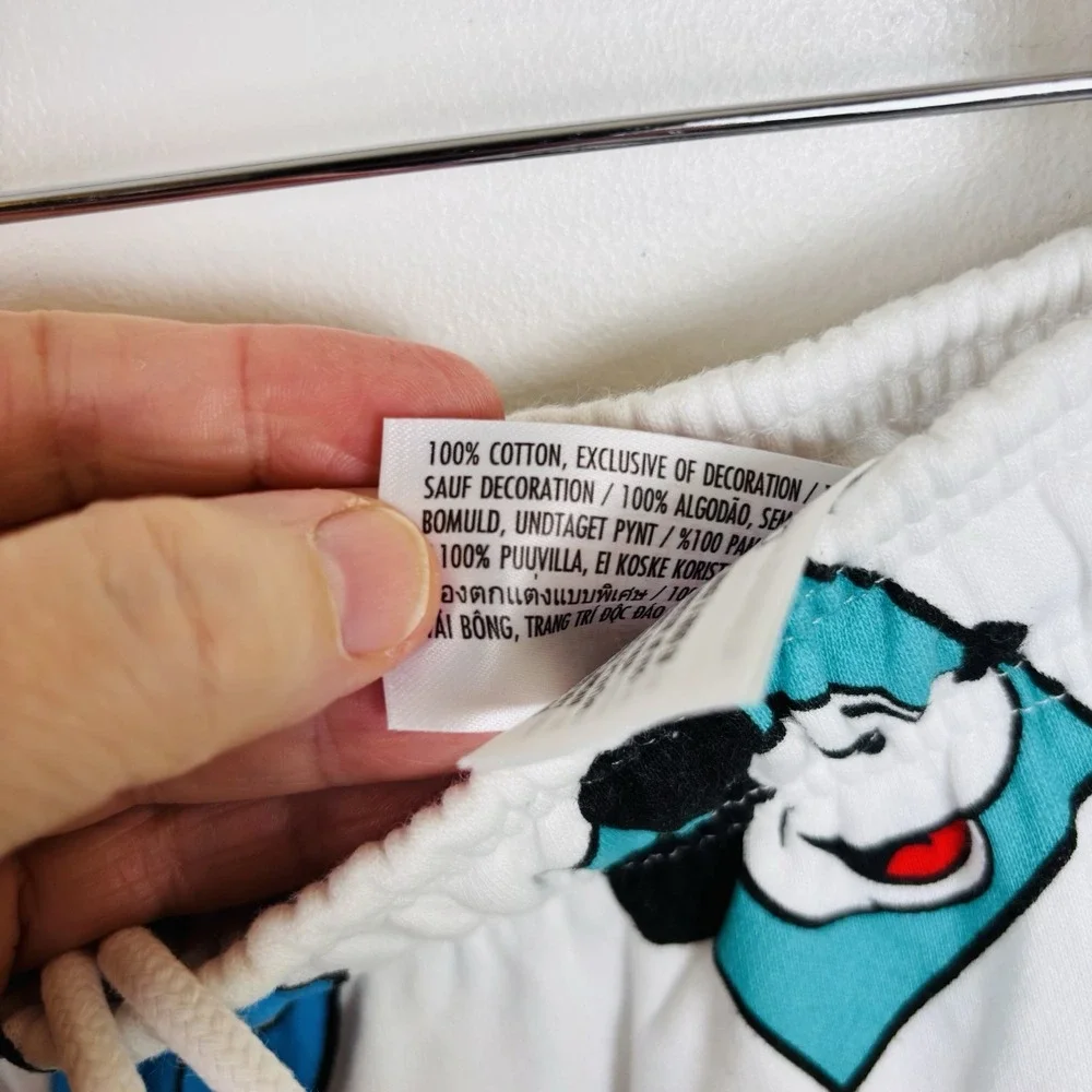 Disney Mickey Co Mickey Mouse‎ Sweat Pants Adult XL Jogger White Multicolored